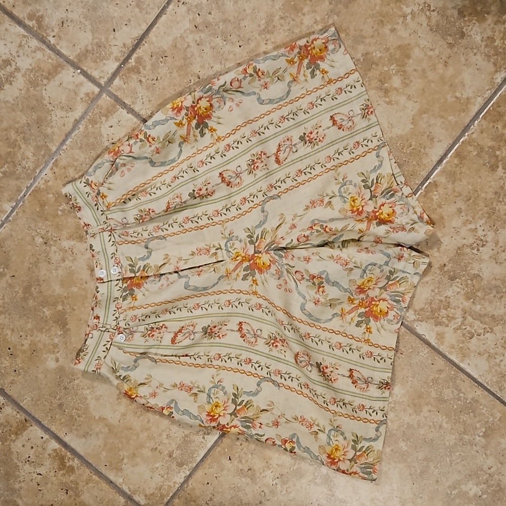 Ralph Lauren Floral Women Shorts - Cream and Orange